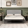 thumbnail image 5 of Relax & Rejuvenate  Platform Metal Bed Frame, Simple Design, Linen-Covered Curved headboard, Metal Frame and Foot, Easy to Assemble and noiseless (Light Gray, Queen (U.S. Standard)), 5 of 11