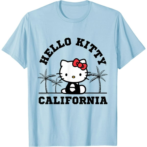 Hello Kitty California Palm Tree DTG Print Unisex T-Shirt