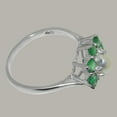thumbnail image 4 of LBG British Made 14k White Gold Cultured Pearl & Emerald Womens Anniversary Ring - 33 size options - Size 9.25, 4 of 6