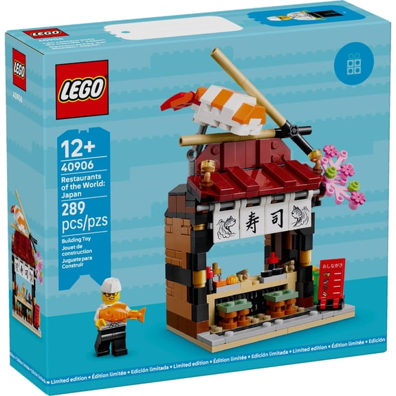 LEGO Restaurants of the World: Japan 289-Piece Japanese Restaurant Building Kit with Chef Minifigure, Sushi Decor Display Model, Collectible Gift for Teens 40906