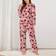 thumbnail image 2 of Fotbe Rose Flowers Conjunto de Pijama de Manga Larga para Mujer con Estampado, Ropa de Dormir de 2 Piezas, Conjunto de Casa Suave y Cómodo con Bolsillos-Small, 2 of 7