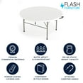 thumbnail image 3 of Flash Furniture Scarborough 5' Round Bi-Fold Plastic Event Folding Table with Handle, White, 3 of 16