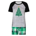 thumbnail image 2 of Penkiiy Matching Family Pajamas Christmas Pajamas for Family Xmas Matching Sets Short Sleeve Shirts and Plaid Shorts Santa Christmas Tree Sleepwear Two-piece Sets Green M, 2 of 4