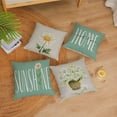 thumbnail image 3 of Set of 4 Dasiy Pillow Covers 16x16 Spring Summer Pillow Covers Hello Sunshine Pillow Covers Cushion Covers Square Cotton Linen Pillow Cases for Couch Sofa Patio Outdoor Home Decor(16 Inch), 3 of 5