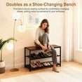 thumbnail image 4 of edx Shoe Rack Bench, 3-Tier Industrial Shoe Storage Organizer, 28.3inches Entry Bench with Mesh Shelves for Living Room, Entryway, Rustic Brown, 4 of 10