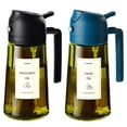 thumbnail image 1 of TrendPlain Dispensador de Aceite de Vidrio 16oz con Atomizador, Pulverizador para Cocina con Etiquetas, Tapa Negra y Azul Marino, 1 of 5
