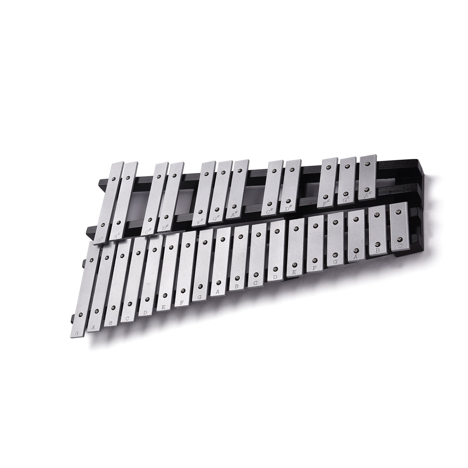 Dcenta 30 Note Foldable Glockenspiel Xylophone with Wood Base, 2 Mallets, Carrying Bag, Professional Percussion Instrument for Adults Kids