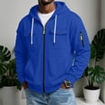 thumbnail image 2 of Nestiefly Cargo Hoodies For Men Zip Up Hooded Sweatshirt Athletic Jackets Lightweight Long Sleeve Jacket With Pockets Blue M, 2 of 8