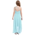 thumbnail image 2 of Miaeowve Flower Girl Dress for Wedding Kids Sparkly One Shoulder Ruched High Low A Line Maxi Summer Dress Light Blue 12, 2 of 7