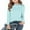 Light Blue, variant on Ruyang Girls Ruffle Shirt Kids Long Sleeve Cotton Base Layer Top Winter Cute Trendy Thermal Plain Soft T Shirt