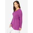 thumbnail image 3 of Jessica London Women's Plus Size Ribbed Baby Doll Tunic Sweater, 3 of 5