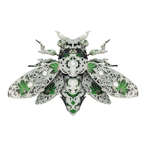 DIY Insect 3D Metal Puzzle Cicada Mechanical Model Kit Stainless Steel Assembly with Colors, Collectible Steampunk Creative Gift Decor for Teens 15 and Adults