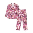 thumbnail image 1 of Balery Cute Girl Pijama para Hombre de Dos Piezas con Manga Larga, Conjunto de Dormir y Descanso Suave con Bolsillos-Medium, 1 of 7