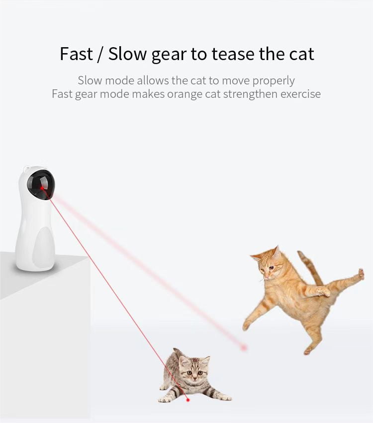 Bear Automatic Laser Cat Toy with Automatic Laser, White Bear Shape