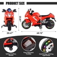 thumbnail image 5 of Xuanlur 24V Electric Motorcycle for Kids, Kids Motorcycle with Training Wheels, LED Light Up Wheels, Dual 390 Motors, Speed Up to 7 mph, Bluetooth Music, Ride On Toy for Kids 3-8 Years Old, Red, 5 of 8