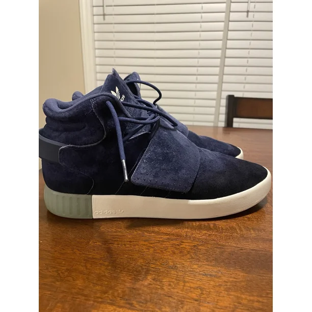 Ad-id-as Tubular Invader Strap Men's Size 9.5 BB5041 Dark Blue Shoes Sneaker