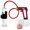 Red, variant on LeLuv® Premium Maxi Penis Pump w/ Red Handle, Silicone Hose | Donut | 9" x 2.00" Vibrating Cylinder
