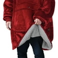 thumbnail image 5 of Catalonia Deluxe Reversible Fleece Oversized Blanket Sweatshirt with Hood Super Soft Warm Large Plush Sleeved Throws for Adult Wom, 5 of 7