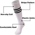 thumbnail image 2 of (Price/2 pairs)Toptie 2 Pack Classic Triple Stripes Tube Socks, Football Soccer Knee High Socks for Sports and Daily Use-Orange Stripe+White, 2 of 4