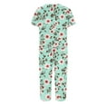 thumbnail image 5 of Soldes d'Été Iumwxz Pyjamas Rétro Confortables Tenues Grande Taille Tenues d'Été Imprimé Floral Col en V Manches Courtes Taille Élastique Ensembles Assortis Capri pour Femmes Cocktail Fête, 5 of 5