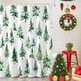 thumbnail image 6 of Christmas Shower Curtains Pine Tree Forest Bath Curtain Watercolor Green Waterproof Seasonal Bathroom Shower Curtain Set with Hooks Decoration 36 x 72 Inches, 6 of 8