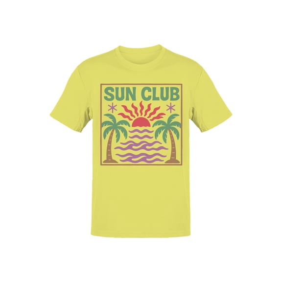 Sunset Vibes in Sun Club Men's T-shirt Yellow