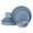 Blue 2, variant on ALOFMO 12-Piece Black Spiral Swirl Stoneware Dinnerware Set, Handcrafted Wheel-Thrown Matte Plates and Bowls, Service for 4, Microwave & Dishwasher Safe