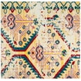 thumbnail image 2 of SAFAVIEH Watercolor Merrill Abstract Colorful Area Rug, Light Yellow/Blue, 6'7" Square, 2 of 6