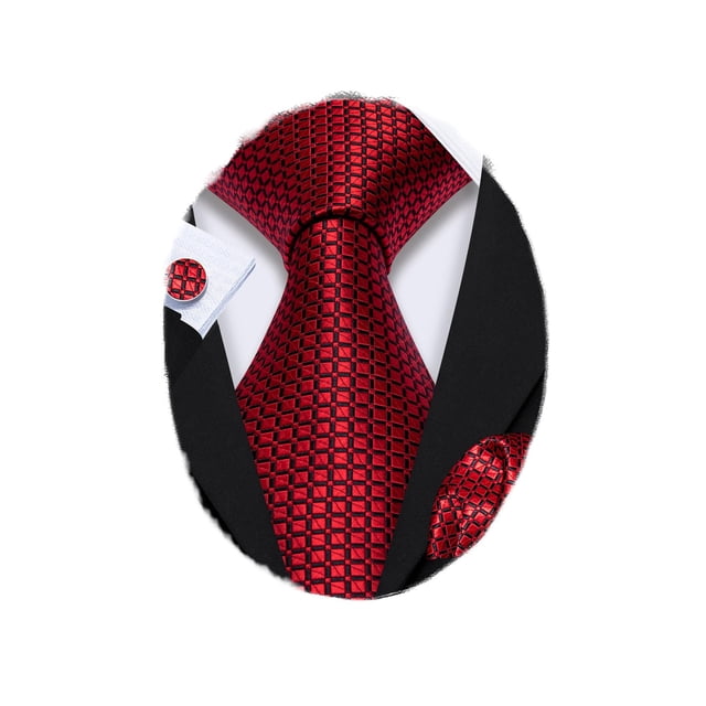 Set de corbata Barry.Wang de seda a cuadros con gemelos, 150 x 8,5 cm