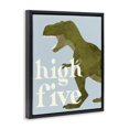 thumbnail image 2 of Stupell Industries Contemporary High Five Roaring Dinosaur T-Rex Kids Typography Black Floating Frame Canvas Art, 17 x 21, by Lil' Rue, 2 of 6