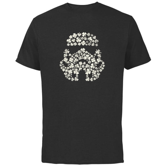 Star Wars Stormtrooper St Patrick’s Day Shamrocks Distressed - Short Sleeve Cotton T-Shirt for Adults - Customized-Black