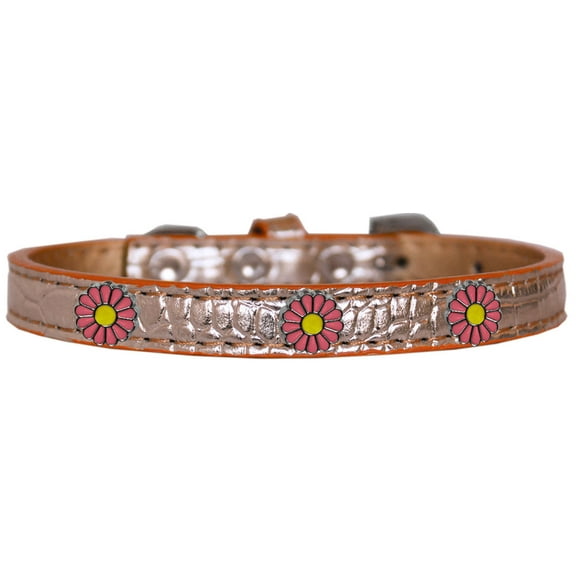 Dog, Puppy Pet Designer Croc Widget Collar, "Pink Daisies"