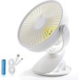 thumbnail image 1 of Ventilador de mesa, ventilador con clip, ventilador USB de escritorio con batería recargable, potente y silencioso, para el hogar, la oficina, los viajes (blanco) Vhermosa, 1 of 5