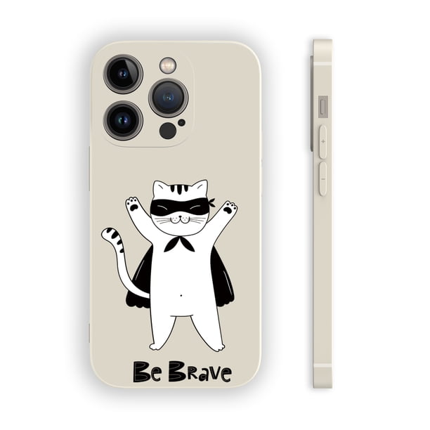 ¡Protege tu iPhone con una divertida y elegante funda plateada mate de doble capa!