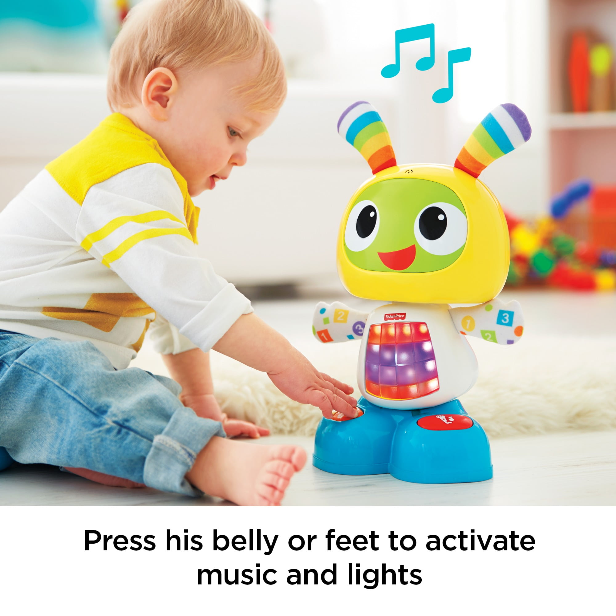 Fisher Price Dance & Move Beatbo Baby Robot Pink W/ Lights & Music