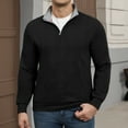 thumbnail image 2 of FEDTOSING Quarter Zip Pullover Sweater Men Vintage Fall V Neck Long Sleeve Polo Fleece Jacket, 2 of 7