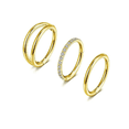thumbnail image 2 of 3piezas Anillos Nasales Piercing Cartílago Acero Inoxidable Xtellar dorado, 2 of 3