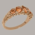 thumbnail image 3 of LBG British Made Classic 18k Rose Gold Natural Citrine Womens Band Ring - 33 size options - Size 5.25, 3 of 6