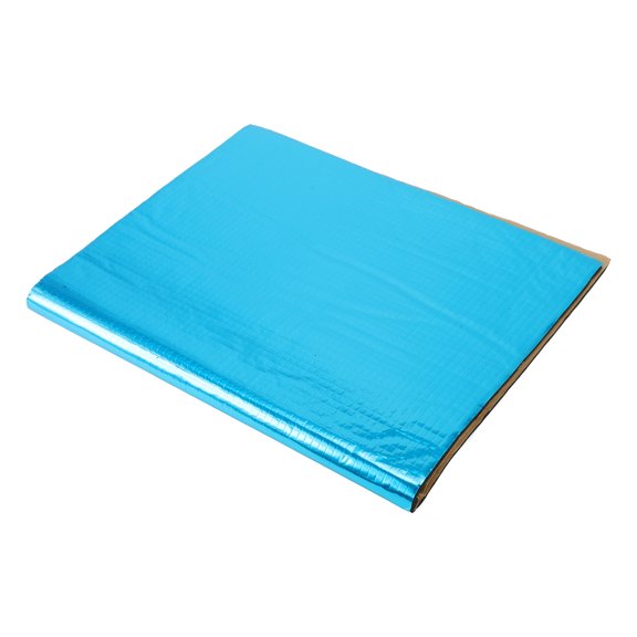 Unique Bargains 394mil 10mm 2.16sqft Car Sound Deadening Mat Aluminum Foil Foam Heat Shield Material for Hood Fender and Boat Engine Cover 19.69"x15.75" Blue