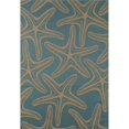thumbnail image 1 of Tapis d'Intérieur et d'Extérieur 5 x 8 Pi. Collection Plymouth Étoile de Mer Tissé à Plat, Bleu, 1 of 1
