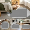 thumbnail image 6 of Grey Geometric Large Area Rugs for Bedroom Living Room, Soft Non Slip Carpet Bedside Rug, Bohemia Tribal Farm Tribal Patterned Round Floor Cover Kitchen Accent Rug 8' for Dining Room/Office, 6 of 9