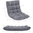 thumbnail image 3 of S AFSTAR Adjustable Padded Floor Chair, 14-Position, Elegant Gray, Foam and Coral Fleece, 3 of 16