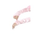 thumbnail image 5 of Women's Satin Hooked Finger Gloves Feather Cuffs Fingerness Costplay Sleeves for Christmas Dance 1920s Party Pink, 5 of 7