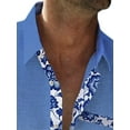 thumbnail image 2 of Frontwalk Mens T Shirt Lapel Neck Tops Button Down Summer Shirts Men Casual T-shirt Short Sleeve Tee Sky Blue XL, 2 of 4