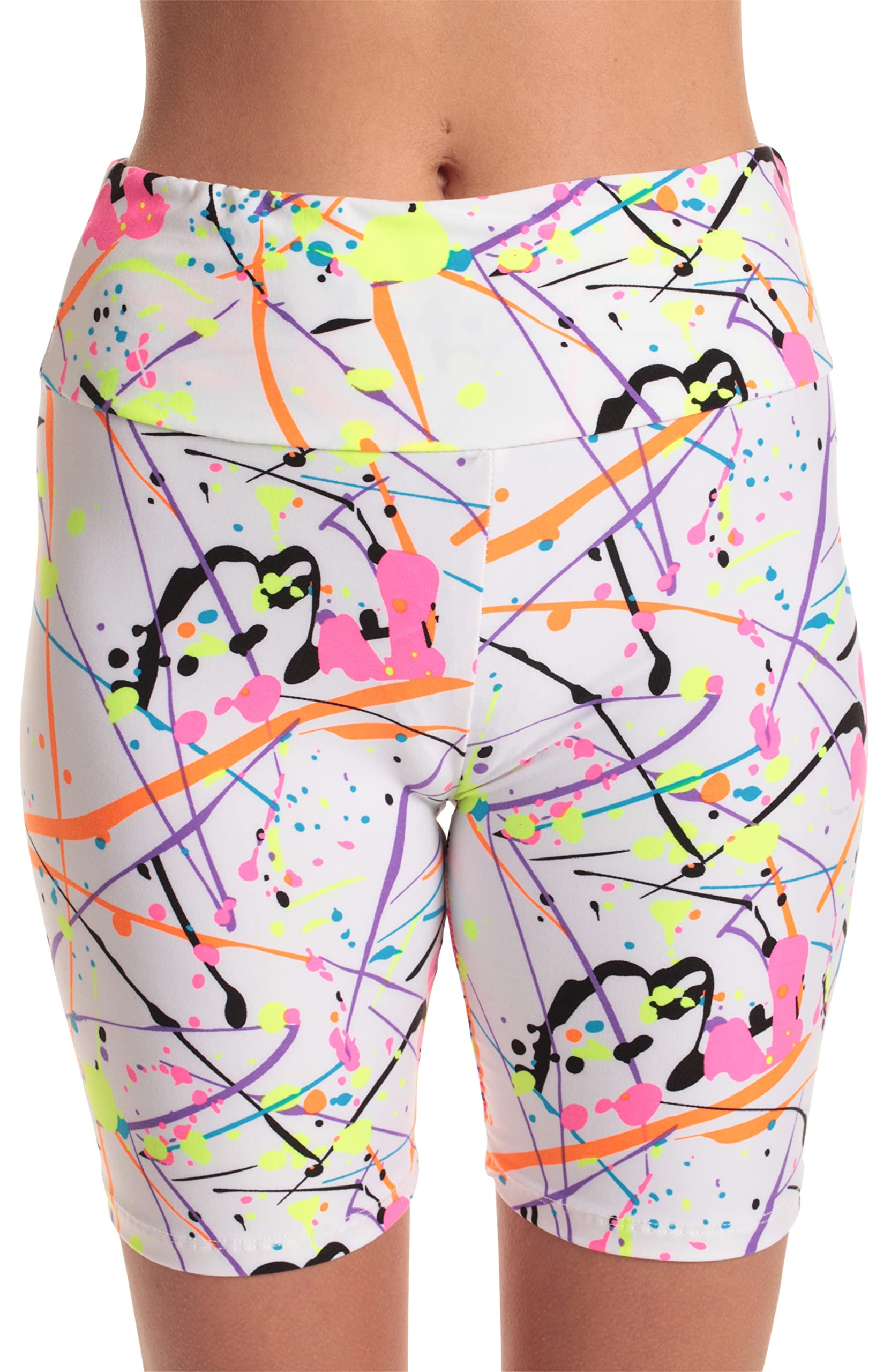 Just Love Printed Bike Shorts for Women 6960101141X (3X, White