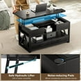 thumbnail image 5 of 40" Lift Top Coffee Table,4 in 1 Multi-Function Lift Coffee Tables with Storage Drawers and Hidden Compartmen,Farmhouse Coffee Table with Lifting top for Living Room,Black, 5 of 16