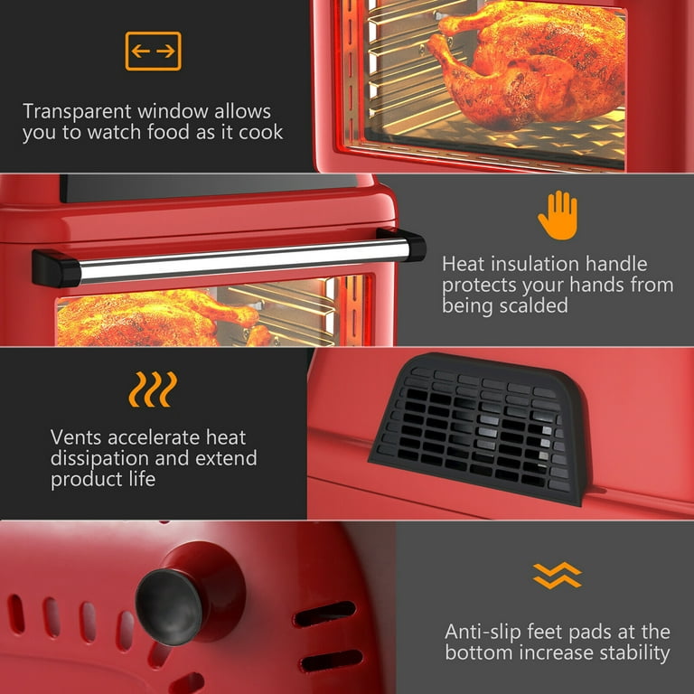 16-in-1 Air Fryer 15.5 qt Toaster Rotisserie Dehydrator Oven - Costway