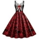 thumbnail image 3 of 2024 Halloween Cosplay vestido de calavera rosa negra oscura disfraz de mujer sin mangas vestidos de fiesta vintage calavera bruja ropa aterradora, 3 of 5