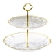 thumbnail image 1 of Soporte para Cupcakes, Bandeja para Servir Aperitivos Y Frutas, Plato para Servir, Centro de Mesa, Soporte para Postres, Centros de Mesa para Fiesta D 2 niveles blanco, 1 of 9