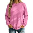 thumbnail image 2 of Iroehba Fleece Womens Tops Solid Reversible Long Sleeve Mock Neck Sweatshirt, with Regular Cut and Drop Shoulder, Dressy Casual and Stylish, 2 of 9